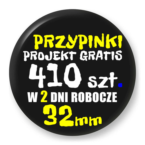 Przypinki z logo 32mm (410 szt.) - Buttony na zamówienie z projektem gratis w 2 dni