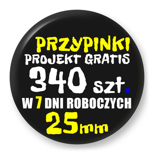 Przypinki z logo 25mm (340 szt.) - Buttony na zamówienie z projektem gratis w 7 dni