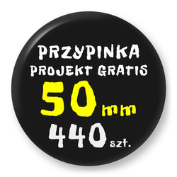 Przypinka 440 szt. Znaczek Pin Gadżet Upominek Reklamowy z Twoim Wzorem Logo Foto - 50mm.