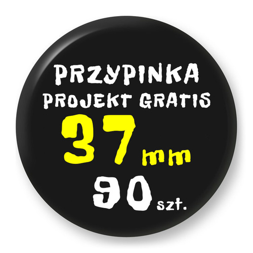 Przypinka Reklamowa z Twoim Wzorem / Logo / Foto - 37 mm - Komplet 90 szt.